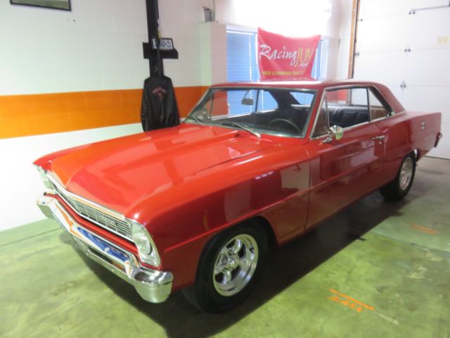 " REGAL RED 1966 CHEVY II NOVA HARD TOP HEIDTS FRONT CLIP GM 350 CRATE MOTOR" 1966 Chevrolet Nova