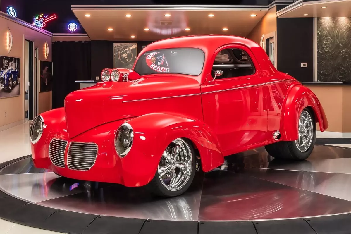 "Full Throttle" Great 8 Winner! BDS 8-71 Blown 540ci EFI V8 (800hp) Auto, A/C 1941 Willys Coupe Street Rod