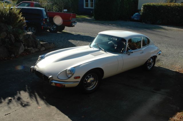 '72 XKE 2+2 V-12, White with original, red leather interior 1972 Jaguar E-Type