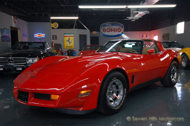 #'s Match, STUNNING CONDITION, Low Miles, Red/Camel, LOADED, Auto, Glass Tops 1981 Chevrolet Corvette
