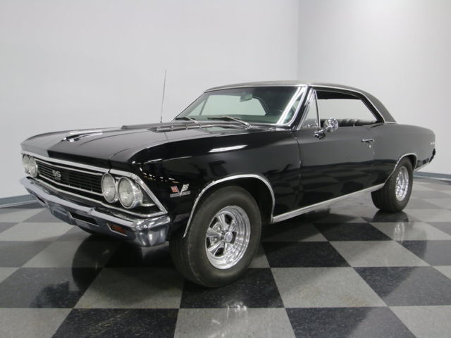 #'S MATCHING 360HP 396, REAL 138 SS, 4 SPEED, CRAGAR WHEELS, TRIPLE BLACK, NICE! 1966 Chevrolet Chevelle