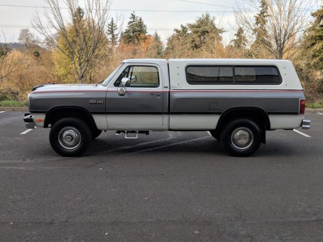 1 OWNER 1991 DODGE W250 LE CUMMINS INTERCOOLED 4X4 REG CAB ONLY 110K ORIG MILES 1991 Dodge Ram 2500 LE