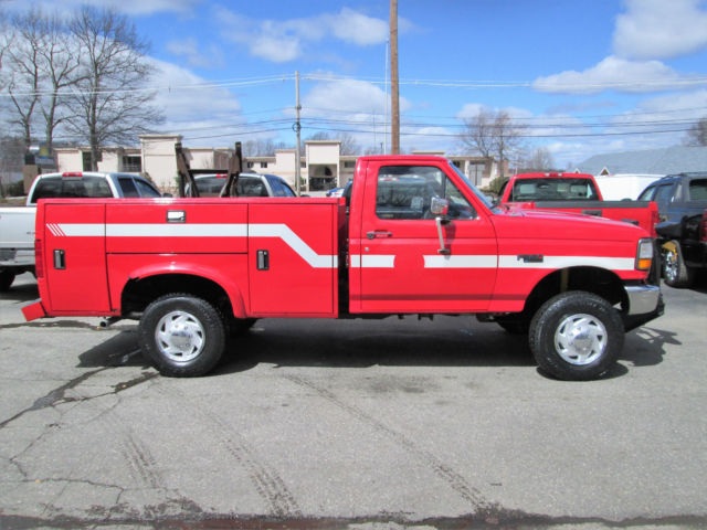 1 Ton Stahl Utility Body 4x4 Low Miles 1 Fire Department Owner Super Clean Solid 1993 Ford F-350 XL 4x4 Cab Chassis Utility Body Plow