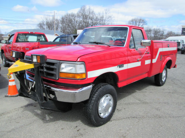 1993 Ford F-350 XL 4x4 Cab Chassis Utility Body Plow - photo 8