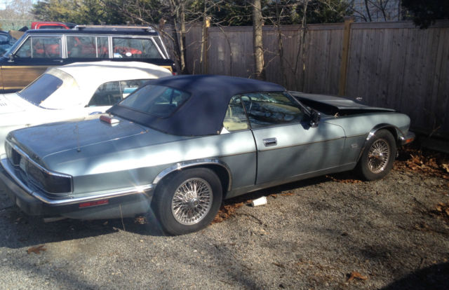 12 cylinder convertible Jaguar XJS silver blue front end damage theft recovery 1992 Jaguar XJS
