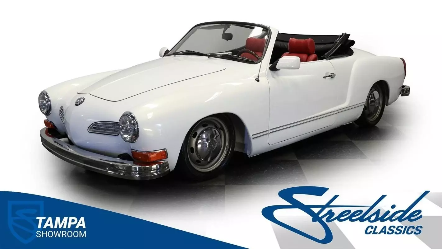 1600CC DUAL 2 BARRELS LOWERED STANCE WHITE PEARL PAINT GORGEOUS RED INTERIOR 4 W 1973 Volkswagen Karmann Ghia Convertible