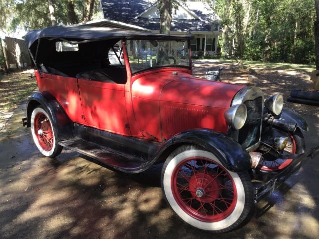 1928 Ford Model A touring car barn find stored 33 years 1928 Ford Model A Touring car