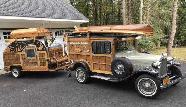 1929 Based Ford Model A Woody Delivery with matching Teardrop Trailer 1929 Ford Model A