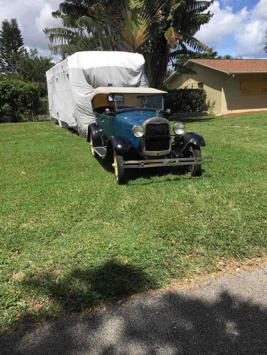 1929 Ford Model A Phaeton Blue-White -black - photo 10