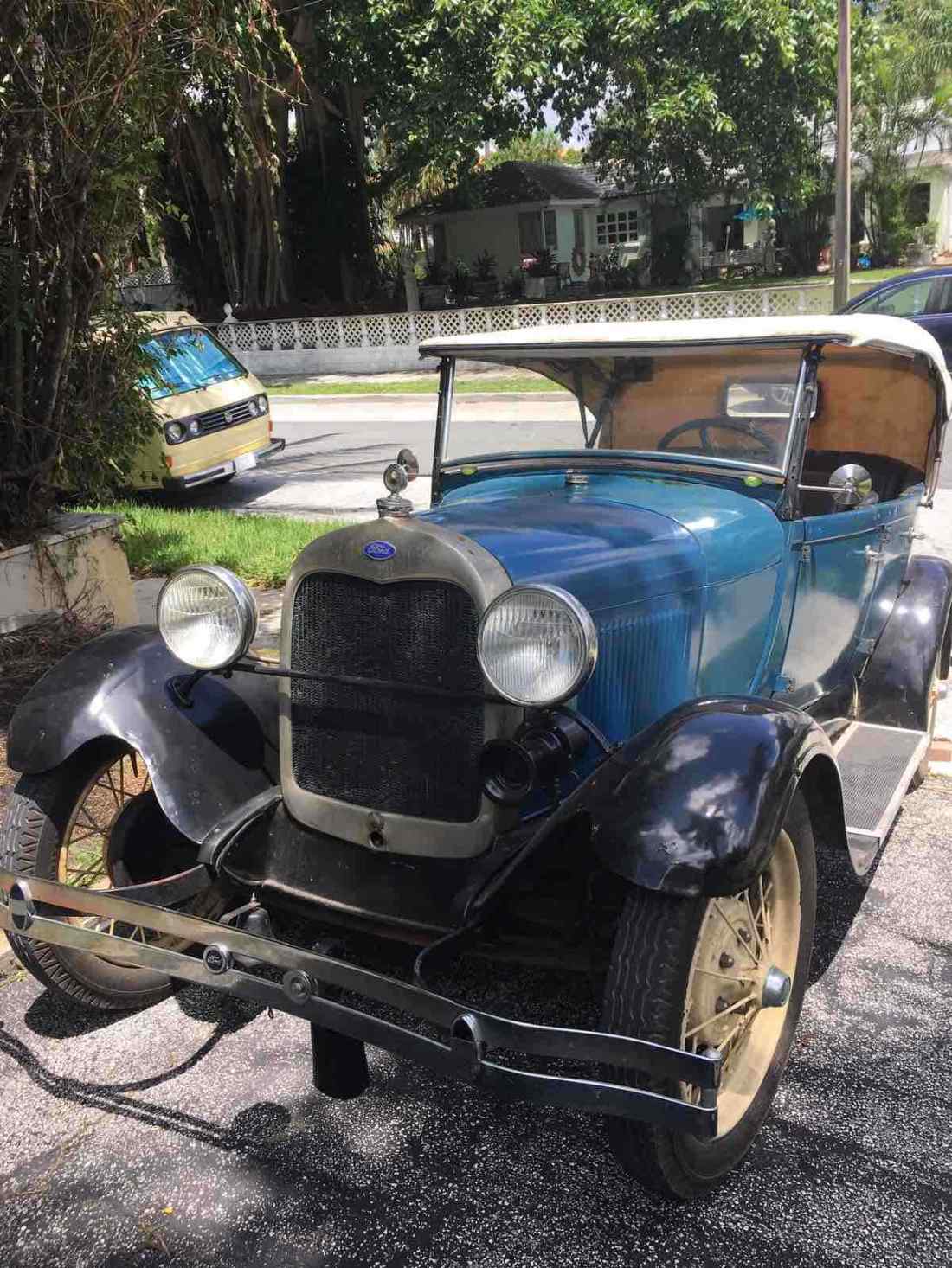 1929 Ford Model A Phaeton Blue-White -black - photo 6