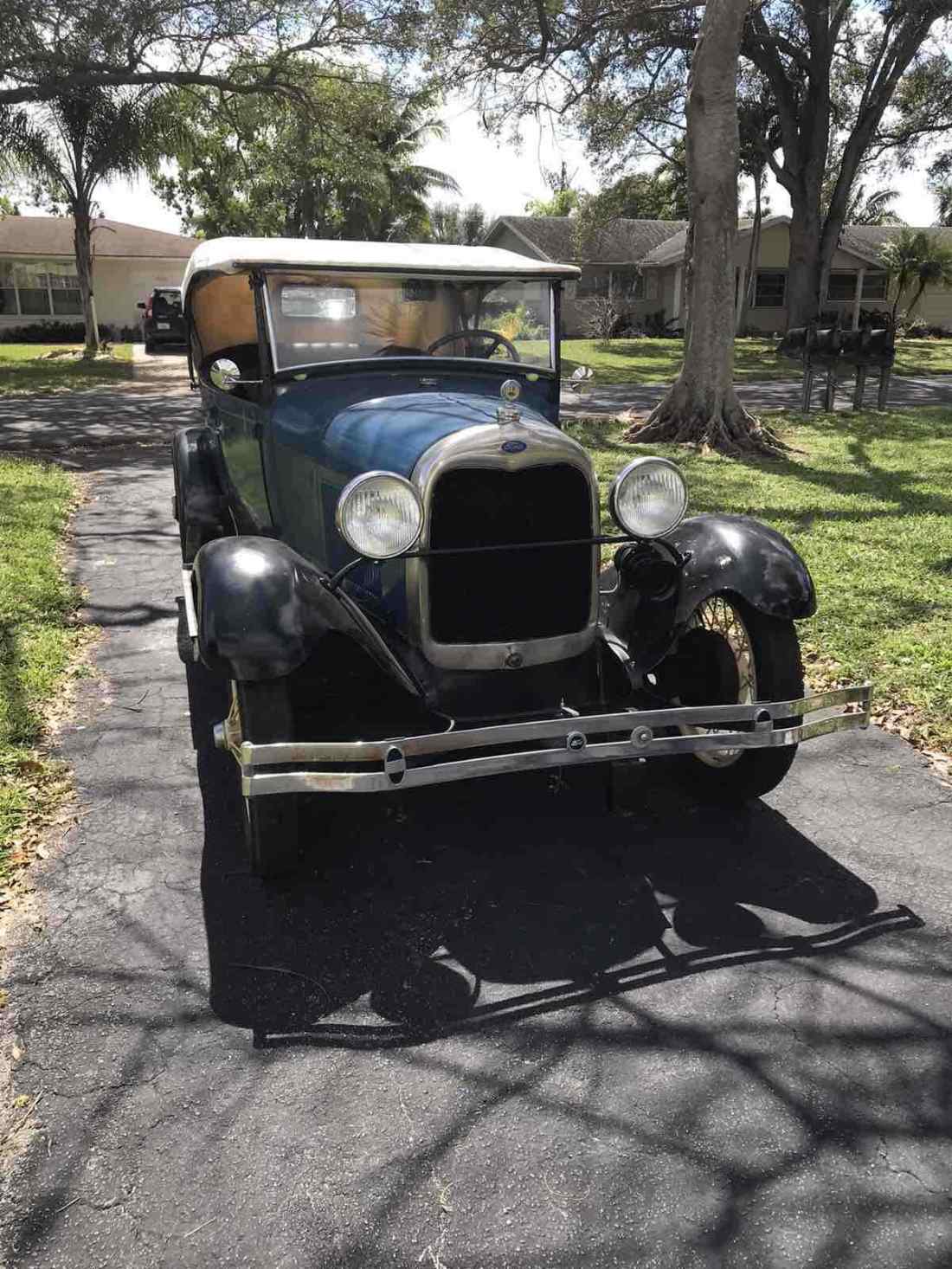 1929 Ford Model A Phaeton Blue-White -black - photo 7
