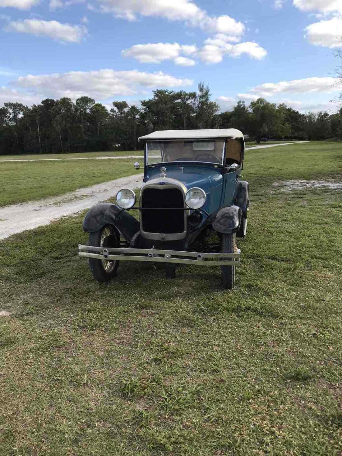 1929 Ford Model A Phaeton Blue-White -black - photo 8