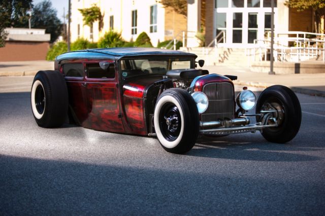 1929 FORD MODEL A SEDAN HOT ROD HOTROD RAT ROD RATROD 1928 STREET BAGGED CHOPPED 1929 Ford Model A HOT ROD