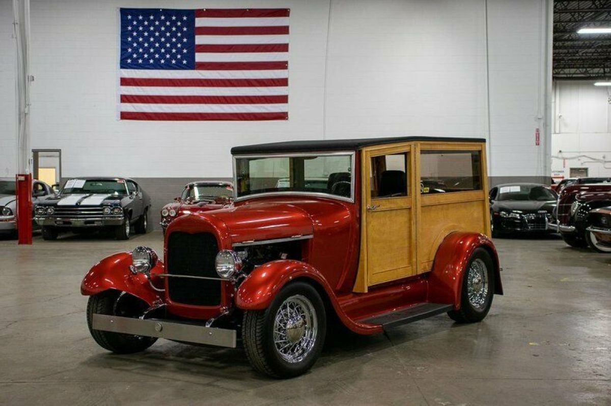 1929 Ford Model A Woody 1193 Miles Crimson Red 350cid V8 Automatic 1929 Ford Model A Woody
