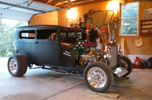1929 Ford Sedan Chopped 2 Door Hot Rod 1929 Ford Model A inside diamond plate door panels & kick pad