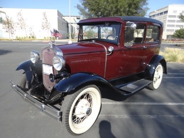 1930 Ford Model A 2 door tudor 59899 Miles Burgundy 4 cylinder 3 Speed Manual 1930 Ford Model A 2 door tudor