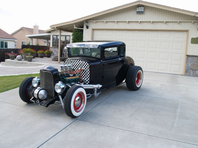 1930 Ford model A coupe show car black with checker board firewall fresh build 1930 Ford Model A Coupe