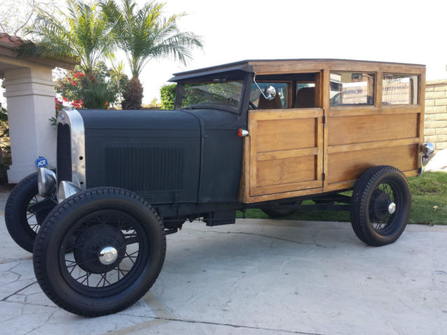 1930 Ford Model A Woody Wagon NO Reserve Hot Rod Custom Rat SCTA 1932 flathead 4 1930 Ford Model A Model A