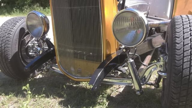 1930 Ford coupe black rat rod gold hot rod 1932 frame - photo 13