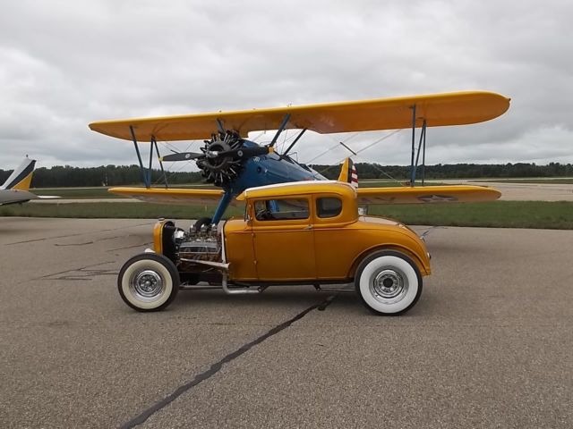 1930 Ford coupe black rat rod gold hot rod 1932 frame - photo 2