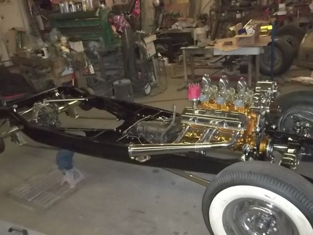 1930 Ford coupe black rat rod gold hot rod 1932 frame - photo 5