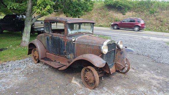 1931 Ford Model A Deluxe Rumble Seat Coupe Barn Find Patina Car Title TROG AV8 1931 Ford Model A