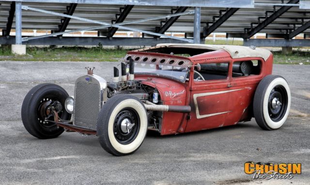 1931 Ford Model A Sedan Chopped/Channeled 20 and 17" wheels Wide Whites 1931 Ford Model A