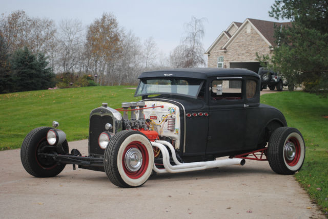 1931 model A STEEL 5 window coupe chopped old school hot rod rat rod patina chop 1931 Ford Model A 5 window coupe