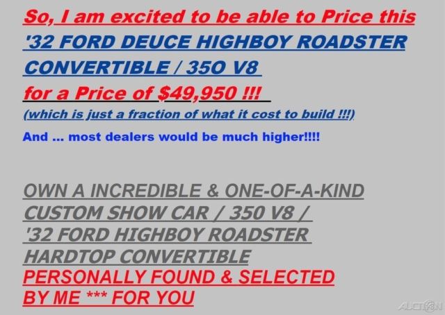 1932 Ford Deuce Highboy Roadster Independent Suspension / Leather Interior - photo 6