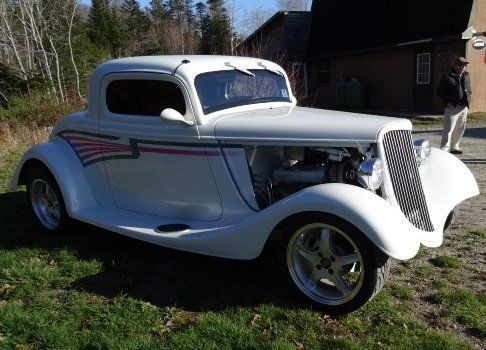 1934 3 Window White with Complementary Striping AC All Power Options 1934 Ford 3-Window