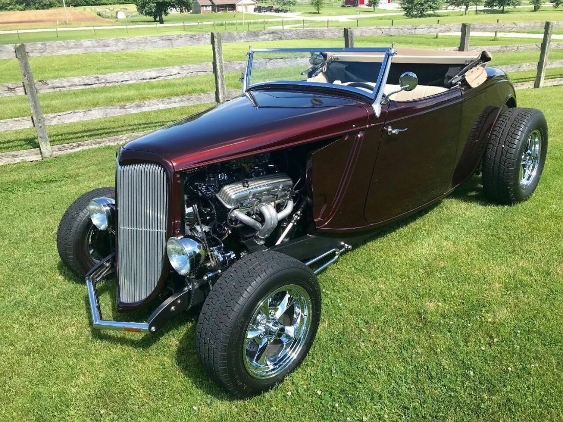 1934 Ford Roadster Burgundy Convertible V8 5.7L Automatic 3-Speed, Hiway Gear 1934 Ford Other
