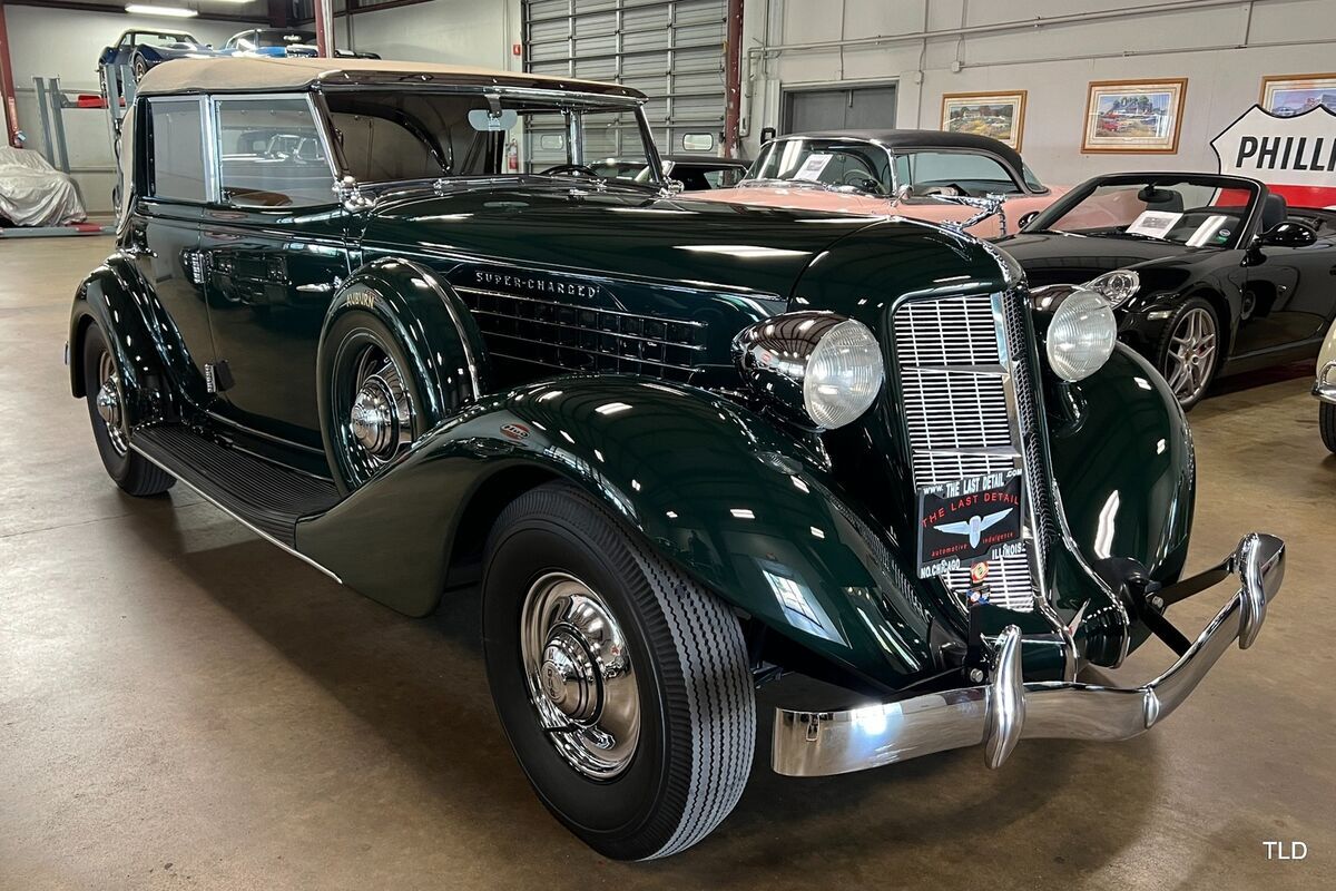 1935 Auburn 851SC Phaeton, Green with 706 Miles available now! 1935 Auburn 851SC Phaeton Convertible