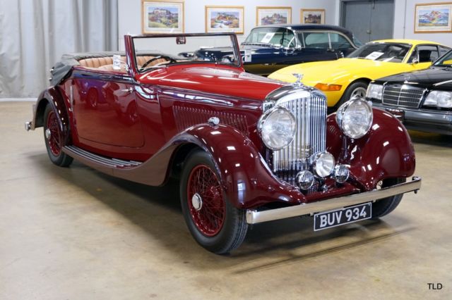 1935 Bentley 3 1/2 Litre, Red with 3073 Miles available now! 1935 Bentley 3 1/2 Litre Drophead Coupe