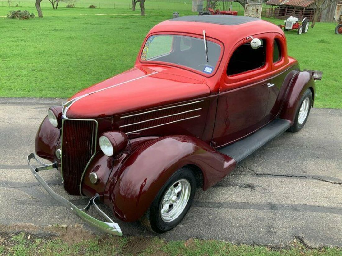 1936 Ford Model 68 Steel 5 Window Coupe, A/C, Auto 8119 Miles Red Coupe 327 V8 3 1936 Ford Model 68 Steel 5 Window Coupe, A/C, Auto