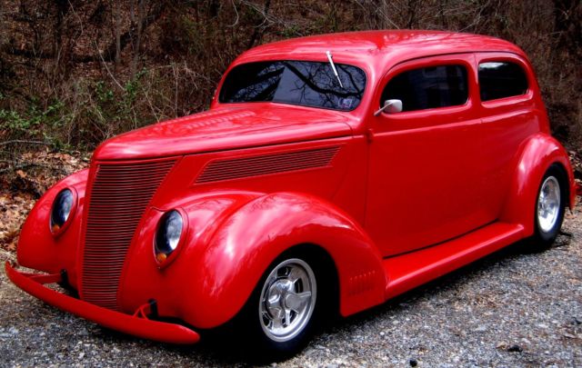 1937 2 Door Sedan Steel Street Rod,Red/Tan,350/350,AC,PS,PDB,PW,Tilt,Cruise,Exc. 1937 Ford 2 Door Sedan Street Rod