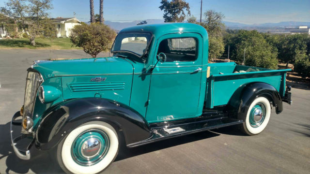 1937 Chevrolet Half Ton Pick Up Truck RARE Fully Restored Original 6 Cylinder 1937 Chevrolet Other Pickups Teal with Black