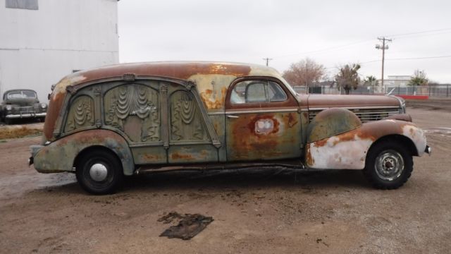 1938 CADILLAC LASALLE SAYER & SCOVILL CARVED SIDED HEARSE SOLID BARN FIND 1938 Cadillac LaSalle S & S Hearse
