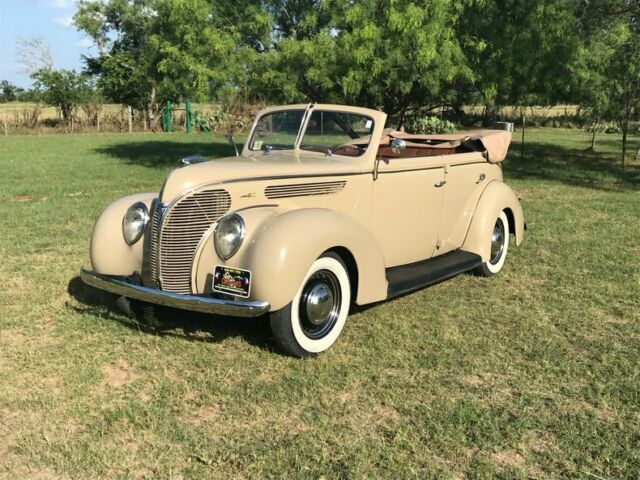 1938 Ford 81A Deluxe Convertible Sedan 64842 Miles Zephyr Beige Convertible 3 S 1938 Ford 81A Deluxe Convertible Sedan