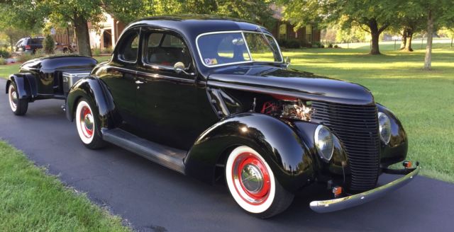 1938 Hot Rod Business Coupe w/Matching Red Neck Trailer 1938 Ford Business Coupe