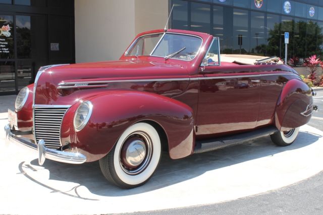 1939 Mercury Eight 99A Series Cabriolet 0 Garnet Red Convertible 239C.I. Flathea 1939 Mercury Eight 99A Series Cabriolet