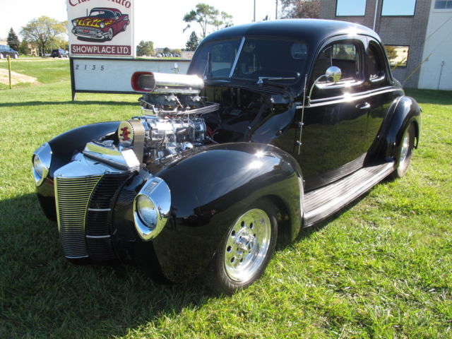 1940 Ford Deluxe Coupe - Street Rod - BLACK/BLACK - 383 Stroker Supercharged 1940 Ford Deluxe Street Rod