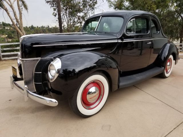 1940 Ford Deluxe Coupe, Stunning Black paint/body,rebuilt Flathead V-8, GORGEOUS 1940 Ford Deluxe Business Coupe BEAUTIFUL STOCK RESTORATION