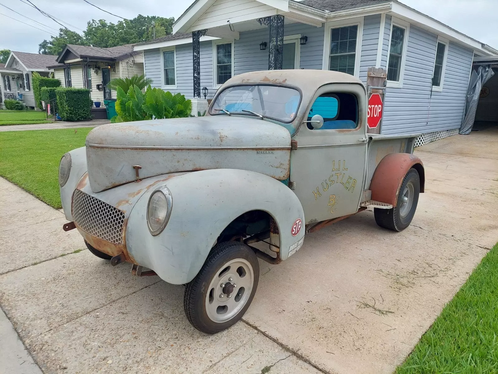 1940 willys gasser pickup truck 1940 Willys truck all steel 327 / turbo 400 patina