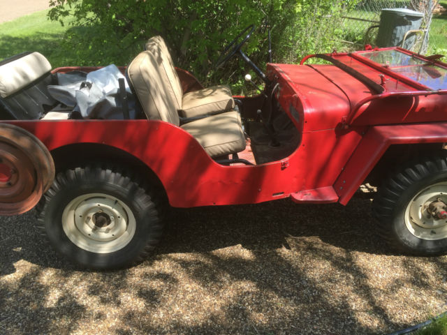 1940s Jeep CJ2A in near original condition. Red with tan seats. 1948 Willys CJ2A CJ2A