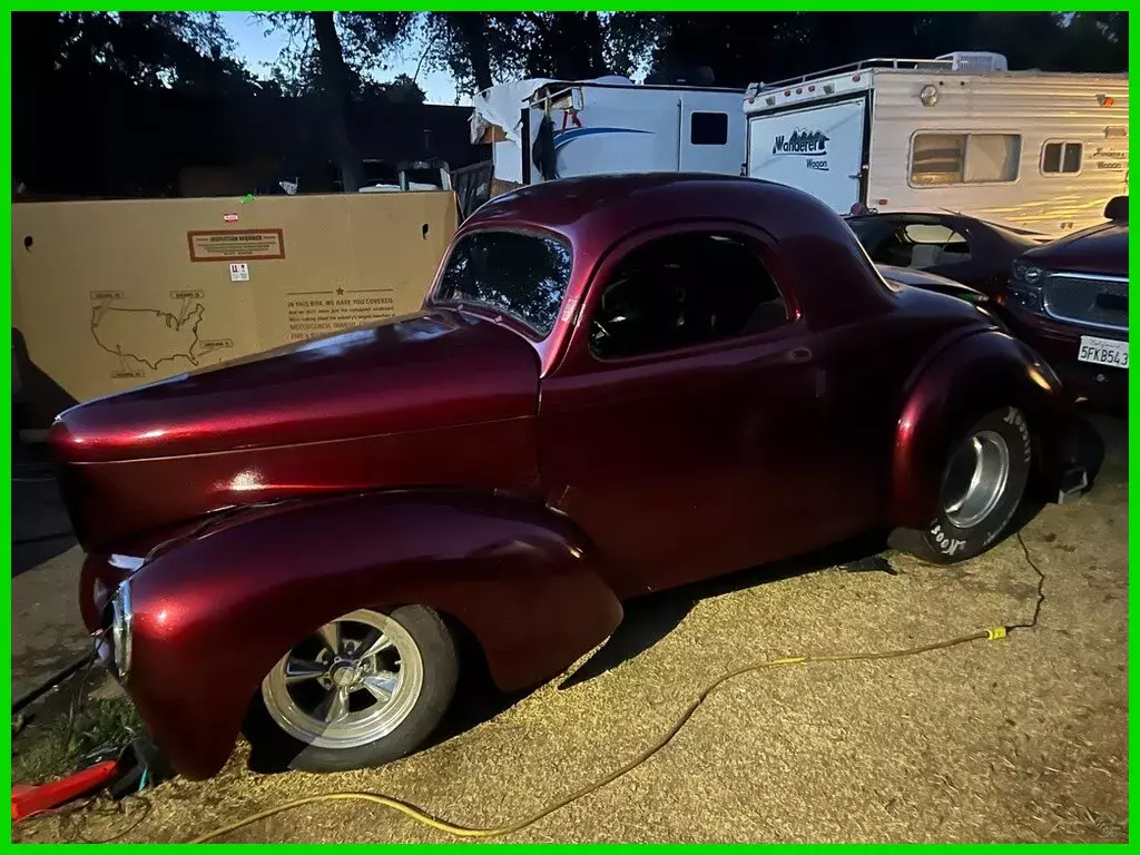1941 Willy's 383 Stroker Apply Burgundy Wine Paint 5pt Harness 1941 Willys Custom Replica 2Dr Coupe