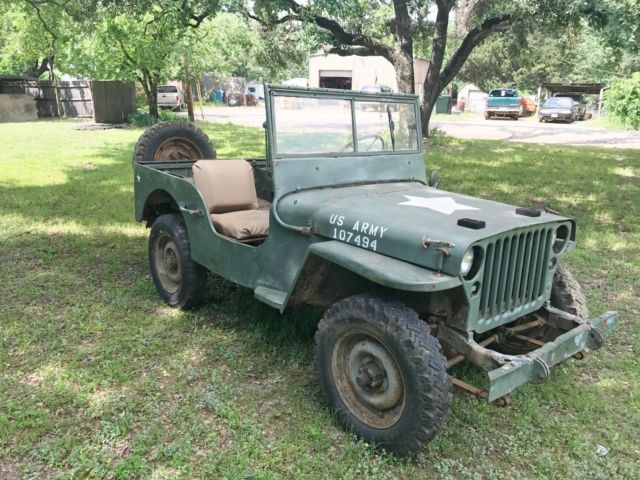 1942 WILLYS MB SCRIPT ORIGINAL WWII MILITARY JEEP, Data plate MB 107494 - DOD 1 1942 Willys MB regular