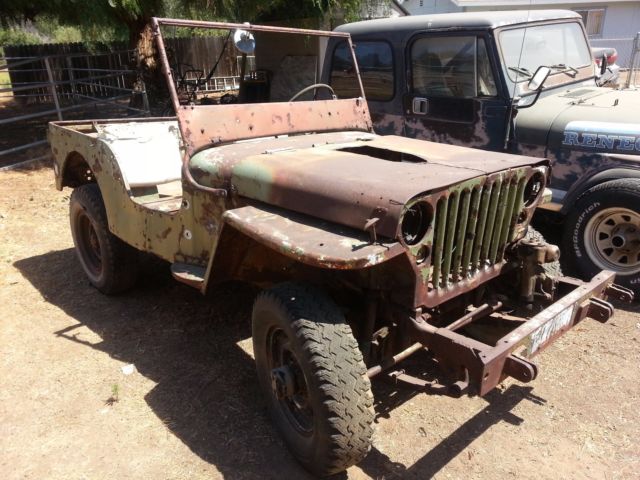 1944 WILLYS MB SCRIPT ORIGINAL WWII MILITARY JEEP CALIF. TITLE no engine / trans 1944 Jeep MB Military