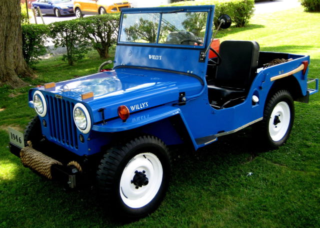 1946 CJ2 4WD Military Jeep,New BluePaint/Black Int,4 Cyl,3 Speed,New Tires/Tubes 1946 Willys CJ2 Jeep