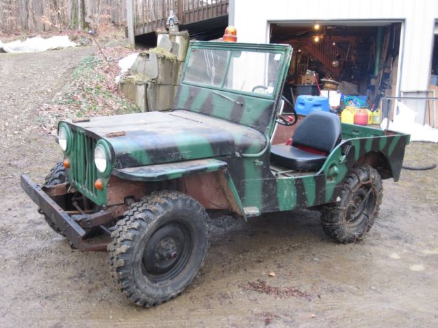 1946 Willys jeep CJ-2a Running condition plus many parts - engine, tranny, pto + 1946 Willys CJ-2A