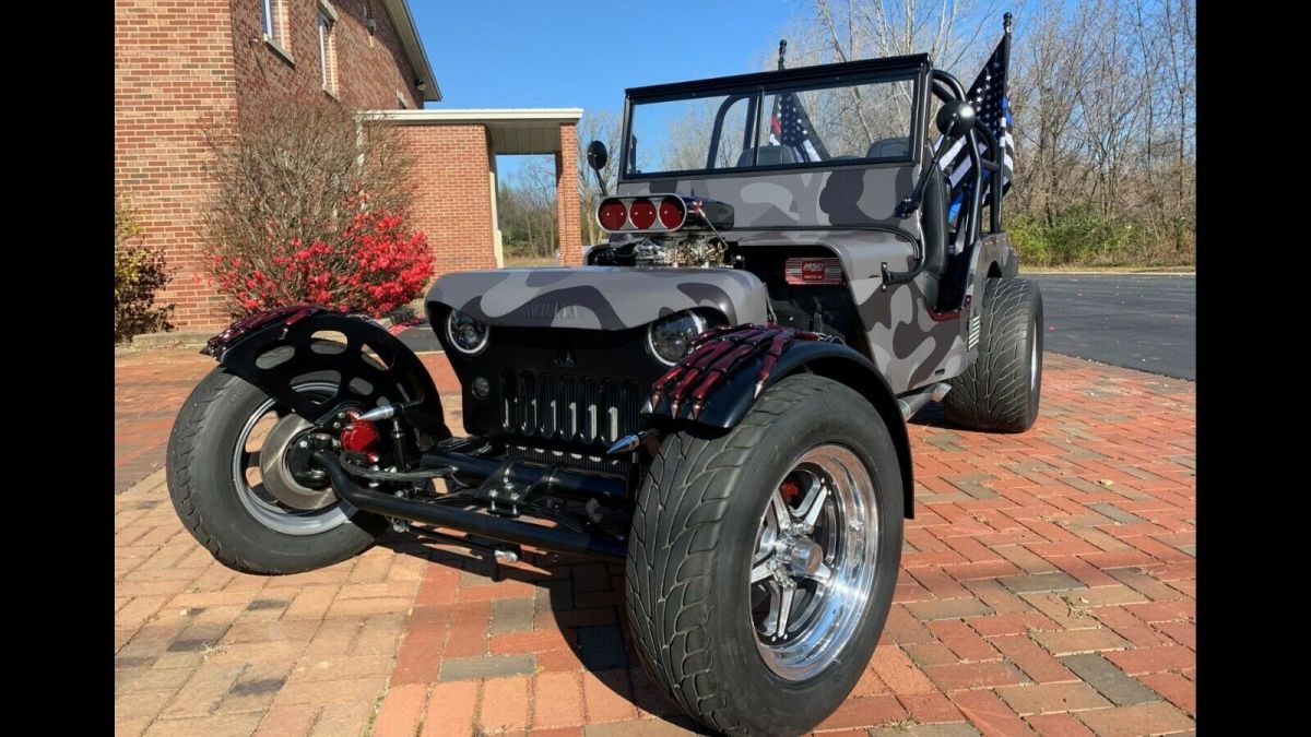 1946 Willys Jeep CJ2A Custom Hand Built Resto Mod Show Car Matte Black Camo 1946 Willys CJ2A Custom